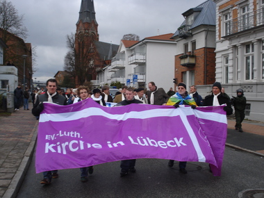 Kirchendemonstranten in Lübeck