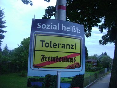 SPD-Plakat Toleranz statt Fremdenhass