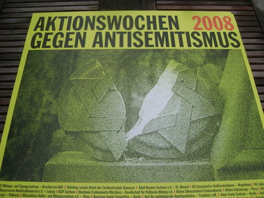 Gelbes Plakat Aktionswochen gegen Antisemitismus 2008 