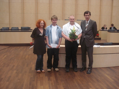 Bei der Siegerehrung im Bundesrat.